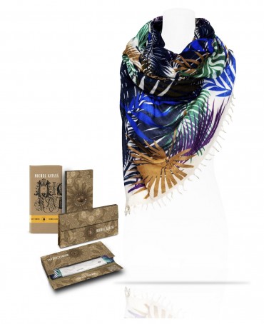 Палантин Женский W40-FEUILLE.D.ETE/BLEU